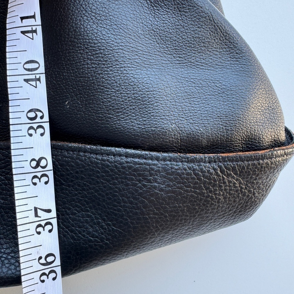 Nicoli Black Pebble Leather Brown Trim Shoulder Bag - Picture 13 of 16